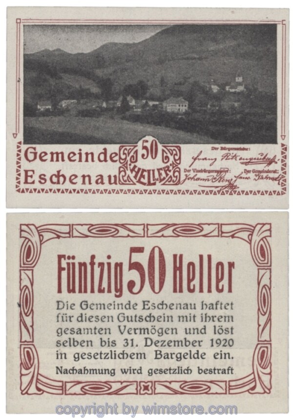 Eschenau, J00186a, 50 Heller; 1