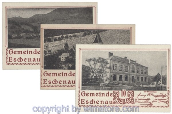 sn103804 Eschenau, J00186a, Serie 10, 20, 50 Heller; 1
