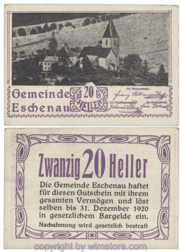 Eschenau, J00186c, 20 Heller; 1-
