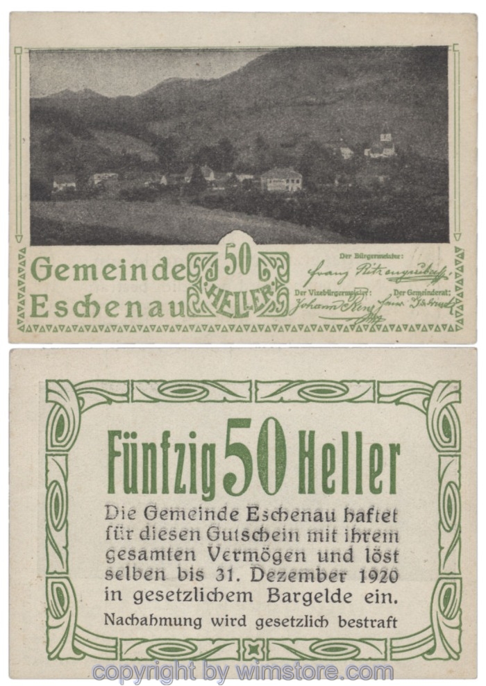 sn103809 Eschenau, J00186c, 50 Heller; 1