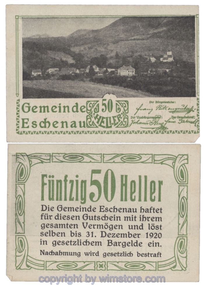 sn103810 Eschenau, J00186c, 50 Heller; 1-