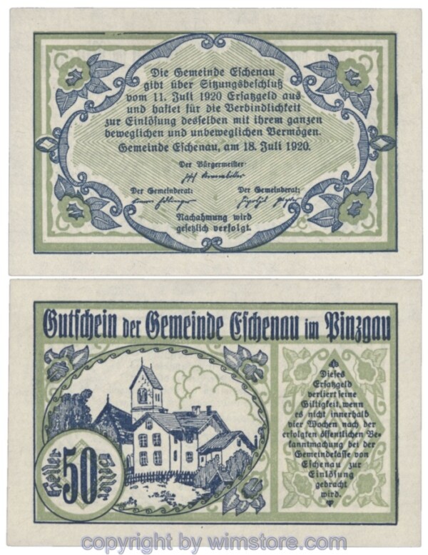 Eschenau i. Pinzgau, J00188a, 50 Heller; 1-