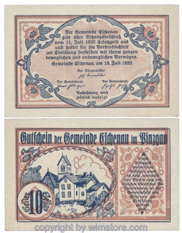 Eschenau i. Pinzgau, J00188b, 10 Heller; 1-