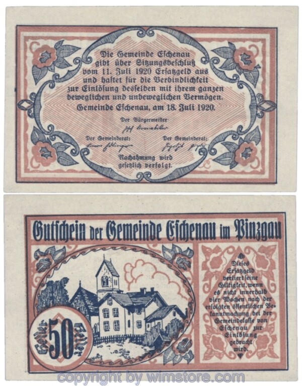 Eschenau i. Pinzgau, J00188b, 50 Heller; 1