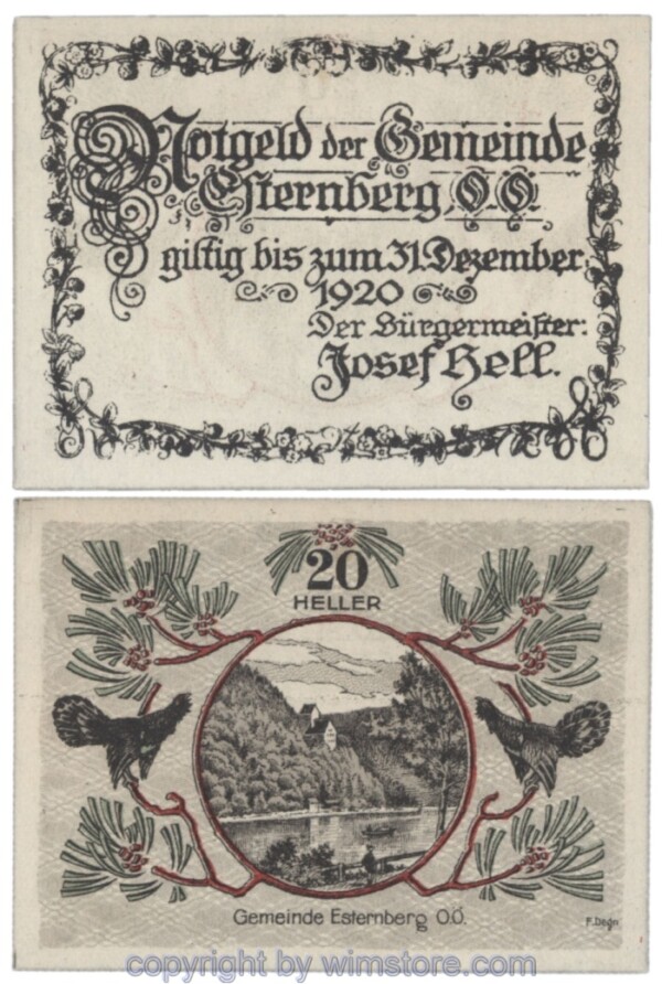 Esternberg, J00189, 20 Heller; 1-
