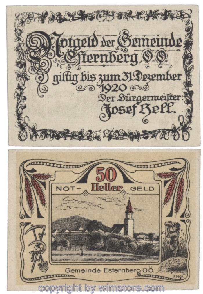 Esternberg, J00189, 50 Heller; 1-