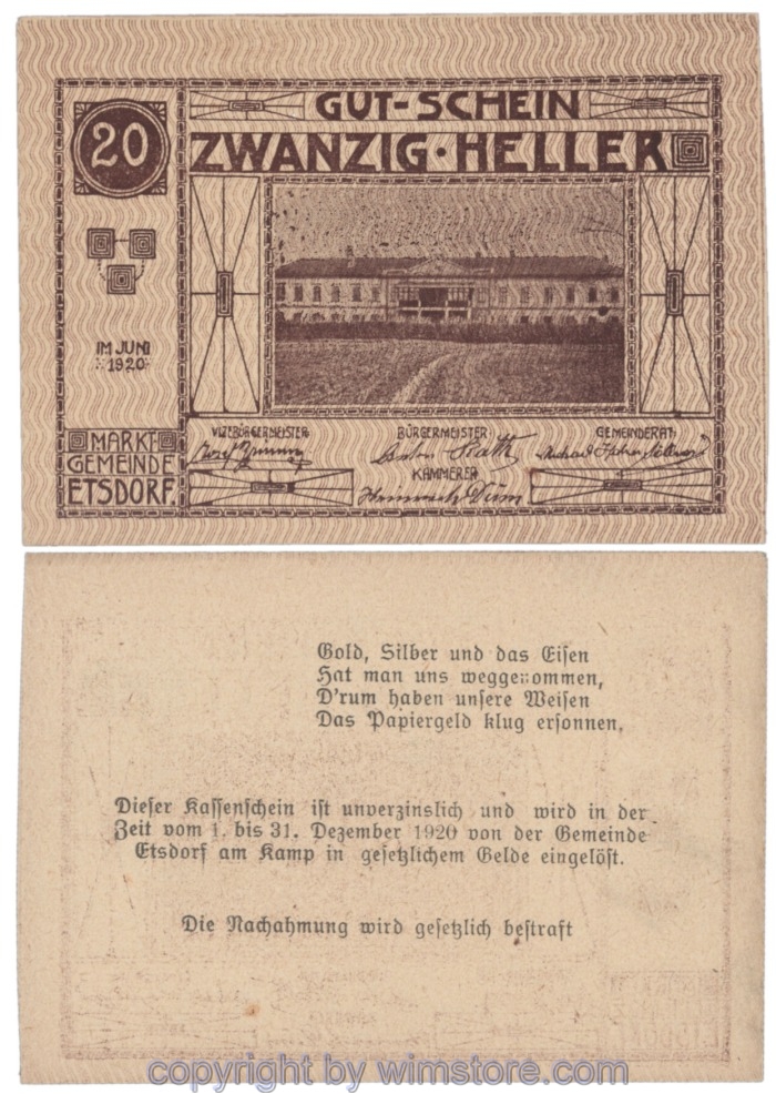 Etsdorf, J00190d11, 20 Heller; 1-