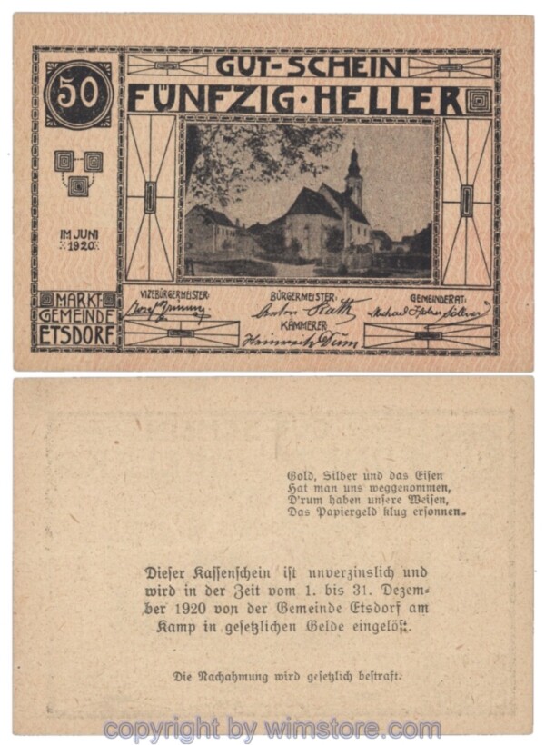 Etsdorf, J00190s48, 50 Heller; 2