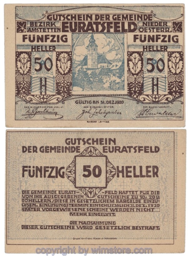 Euratsfeld, J00192a, 50 Heller; 1