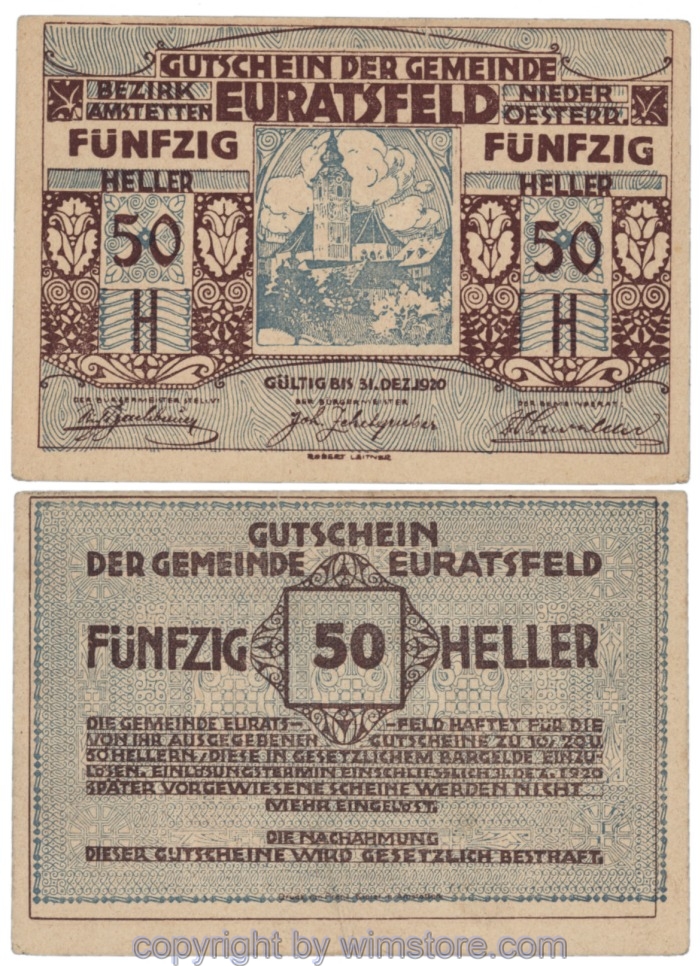 Euratsfeld, J00192ax, 50 Heller; 1-