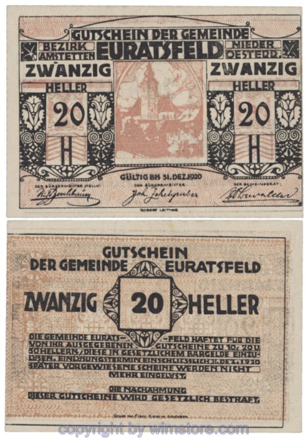 Euratsfeld, J00192bx, 20 Heller, Abart; 1