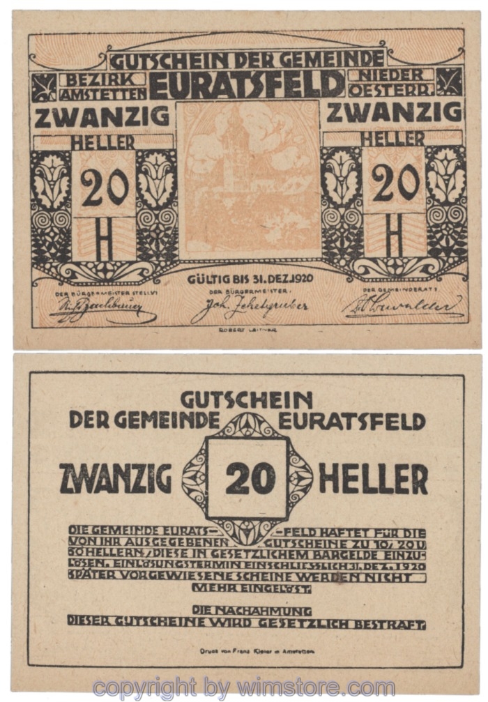 Euratsfeld, J00192e, 20 Heller; 1-2