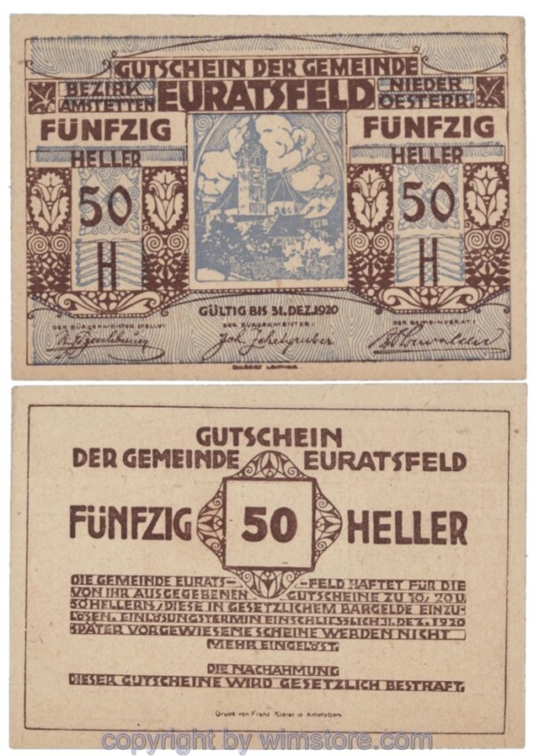sn103883 Euratsfeld, J00192e, 50 Heller; 1