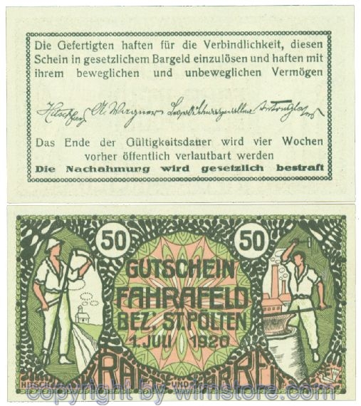 Fahrafeld, Prv., J00193, 50 Heller; -1