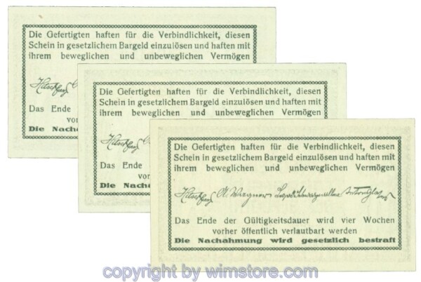 Fahrafeld, Prv., J00193, Serie 10, 20, 50 Heller; 1