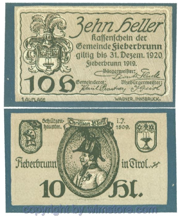 sn103998 Fieberbrunn, J00200a, 10 Heller; 1