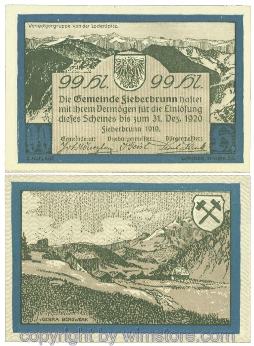 Fieberbrunn, J00200b, 99 Heller; 1