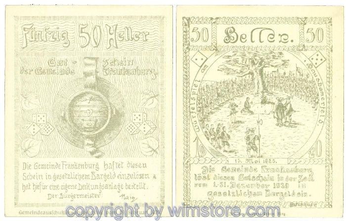 sn104084 Frankenburg, J00206Ib, 50 Heller; I-