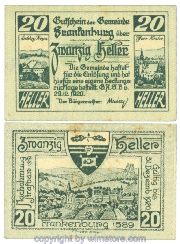 sn104094 Frankenburg, J00206IIb, 20 Heller; I-