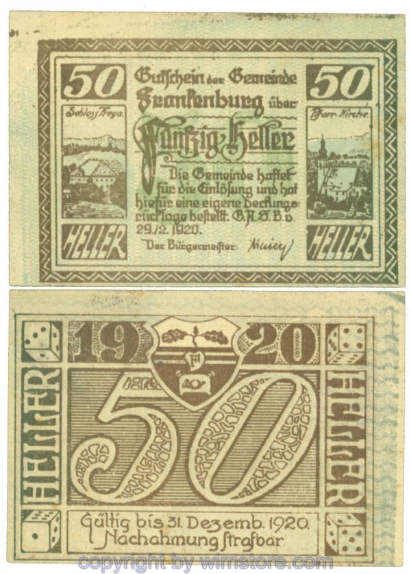 sn104095 Frankenburg, J00206IIb, 50 Heller; I-
