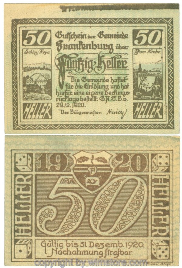Frankenburg, J00206IIbx, 50 Heller; I