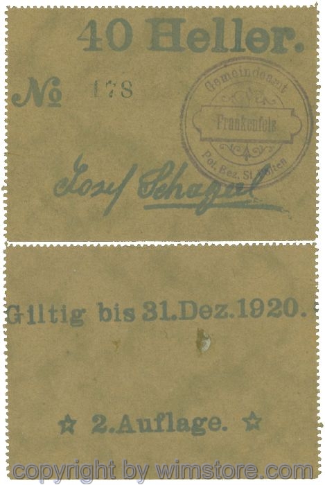 Frankenfels, J00208SIIc, 40 Heller; I