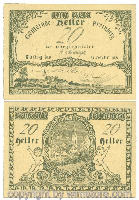 sn104162 Freinberg, J00211Ib, 20 Heller; I-