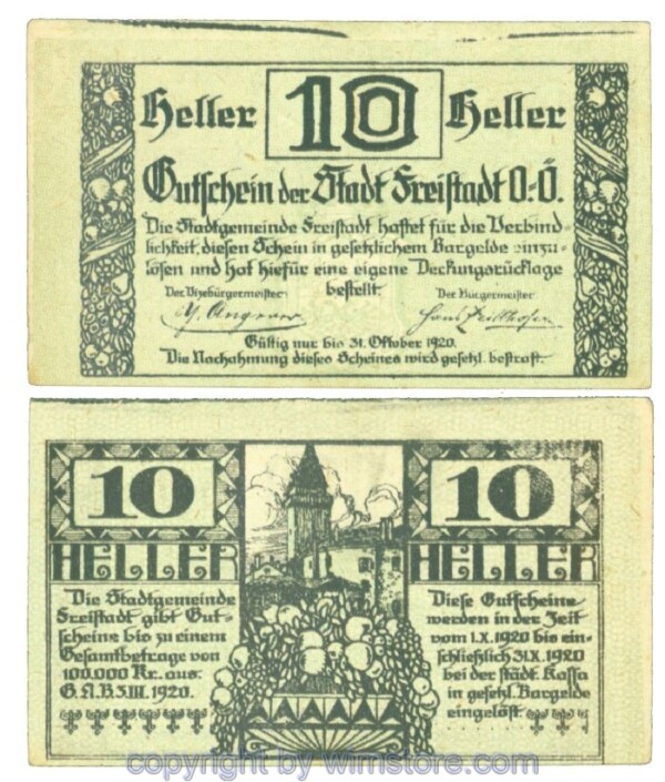 Freistadt, J00212a, 10 Heller; I-