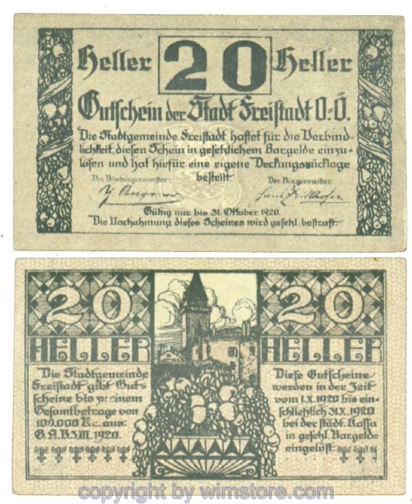 Freistadt, J00212a, 20 Heller; I-