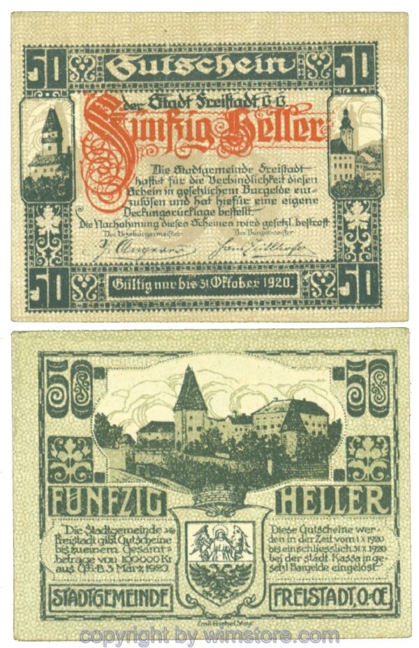 Freistadt, J00212a, 50 Heller; I