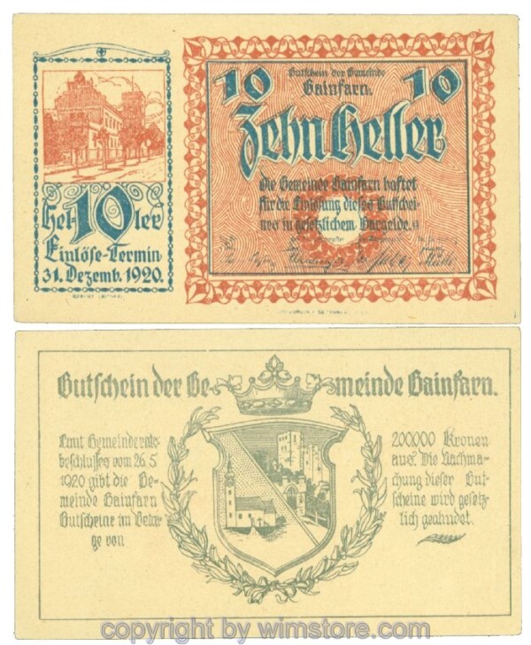 Gainfarn, J00217a, 10 Heller; 1-