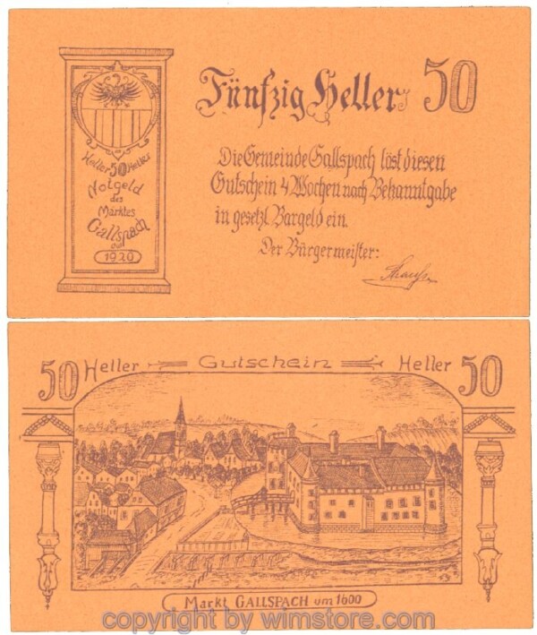 sn104265 Gallspach, J00219c, 50 Heller; 1-