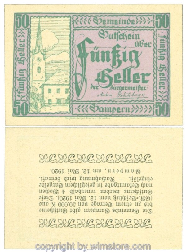 Gampern, J00221aF, 50 Heller; 1