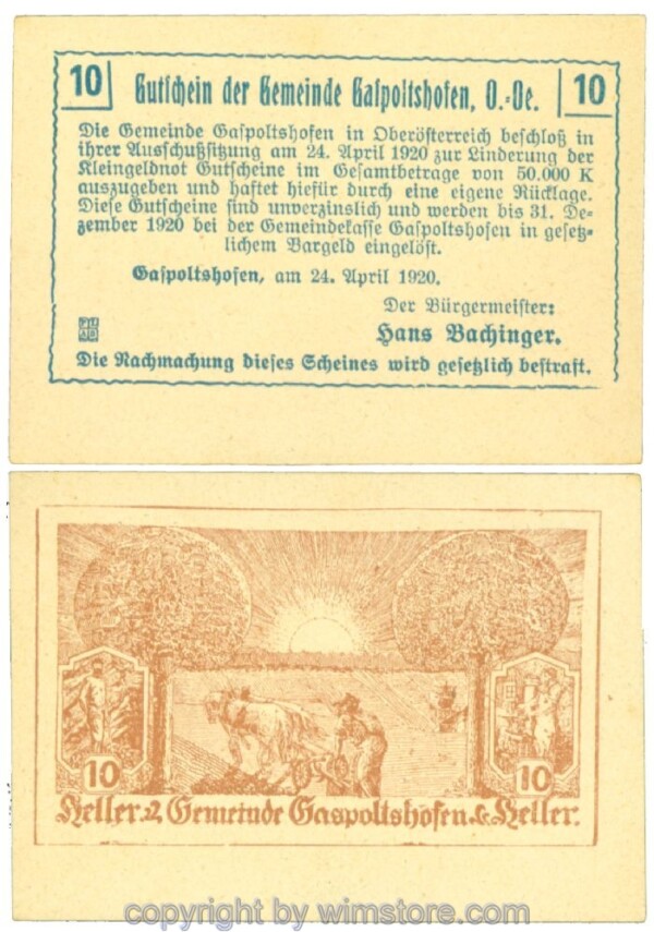 Gaspoltshofen, J00225b1, 10 Heller; 1-