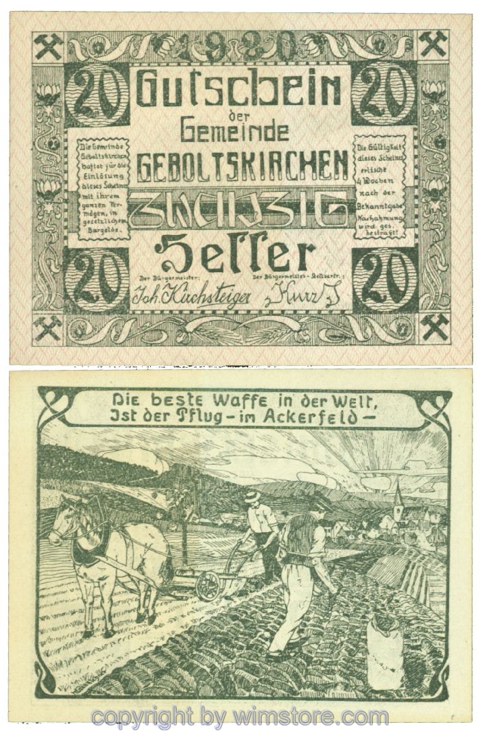 Geboltskirchen, J00226a, 20 Heller; 1