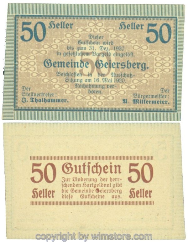 Geiersberg, J00227b1, 50 Heller; 1