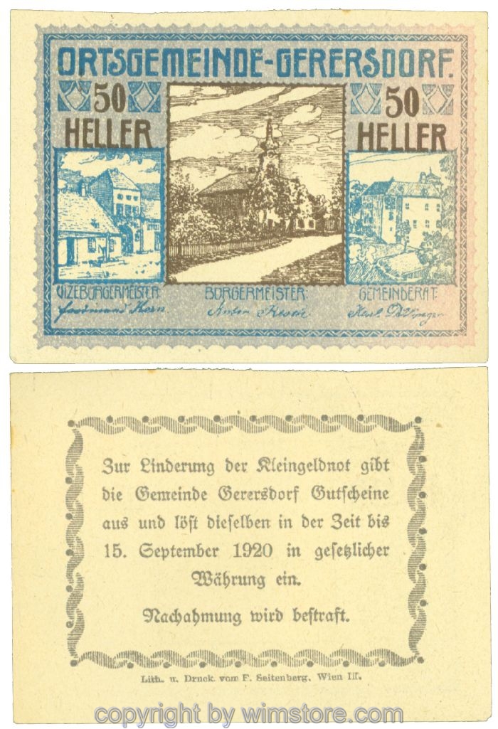 Gerersdorf, J00230a, 50 Heller; 1