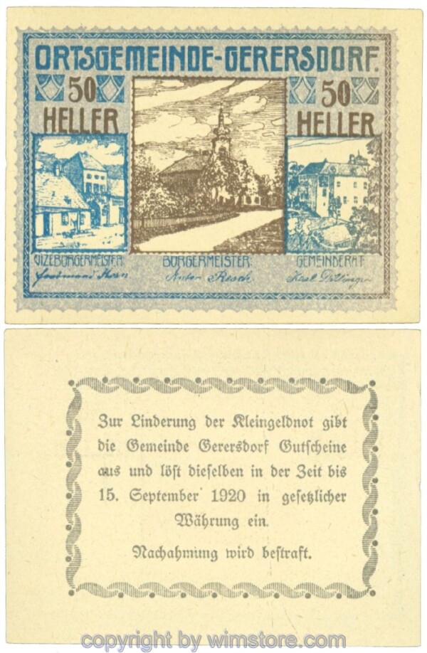 Gerersdorf, J00230aF, 50 Heller; 1-