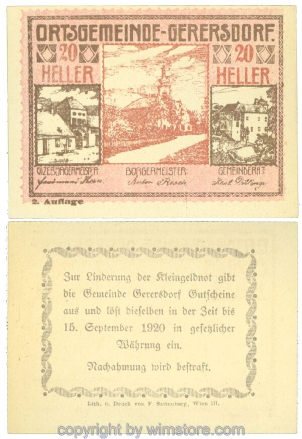 Gerersdorf, J00230b, 20 Heller; 1