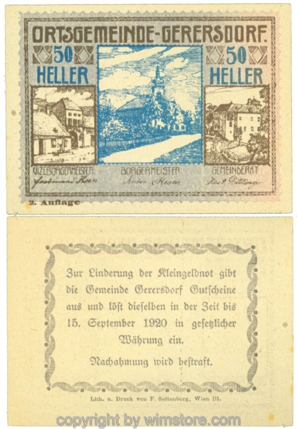 Gerersdorf, J00230b, 50 Heller; 1-