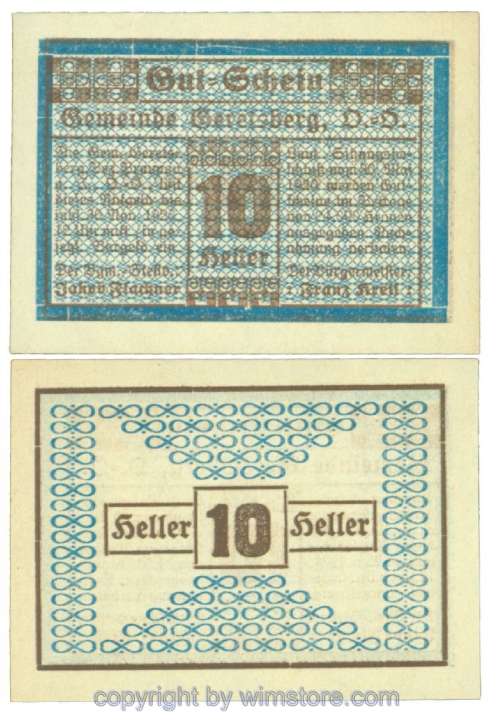 Geretsberg, J00231a, 10 Heller; 1