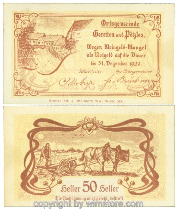Gerotten u. Pötzles, J00233a, 50 Heller; 1