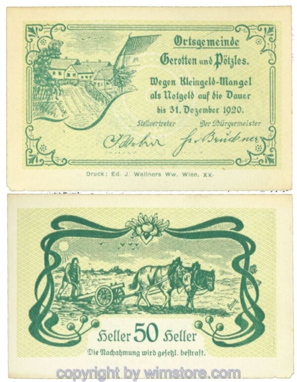 Gerotten u. Pötzles, J00233c, 50 Heller; 1