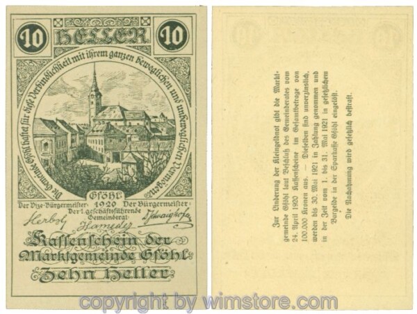 Gföhl, J00234N13, 10 Heller; 1