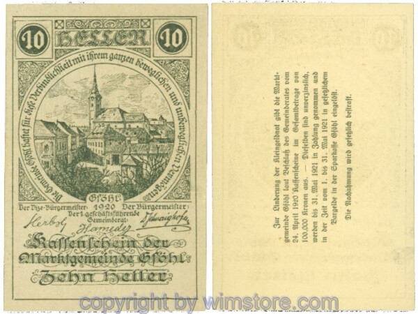 Gföhl, J00234N16, 10 Heller; 1