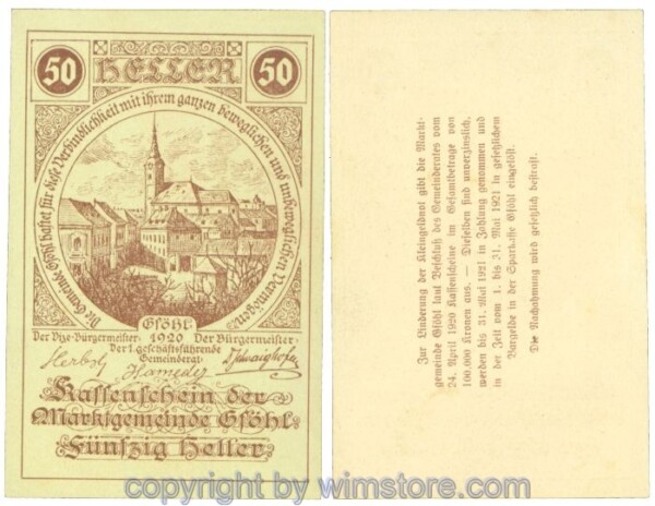 Gföhl, J00234N45, 50 Heller; 1