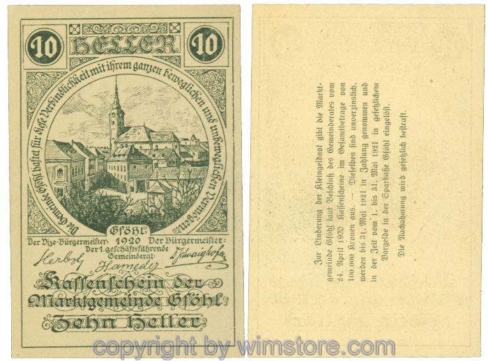 sn104432 Gföhl, J00234N58, 10 Heller; 1-