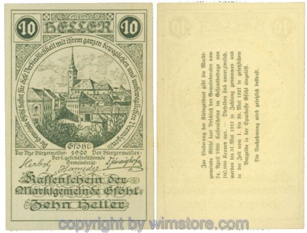 Gföhl, J00234N67, 10 Heller; 1