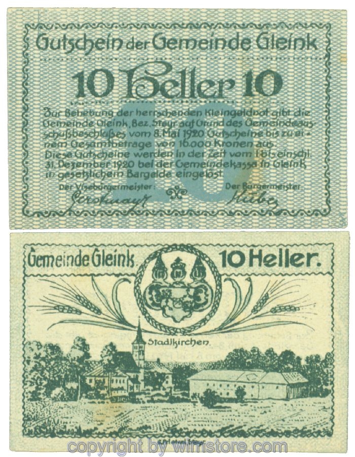 Gleink, J00237a, 10 Heller; 1