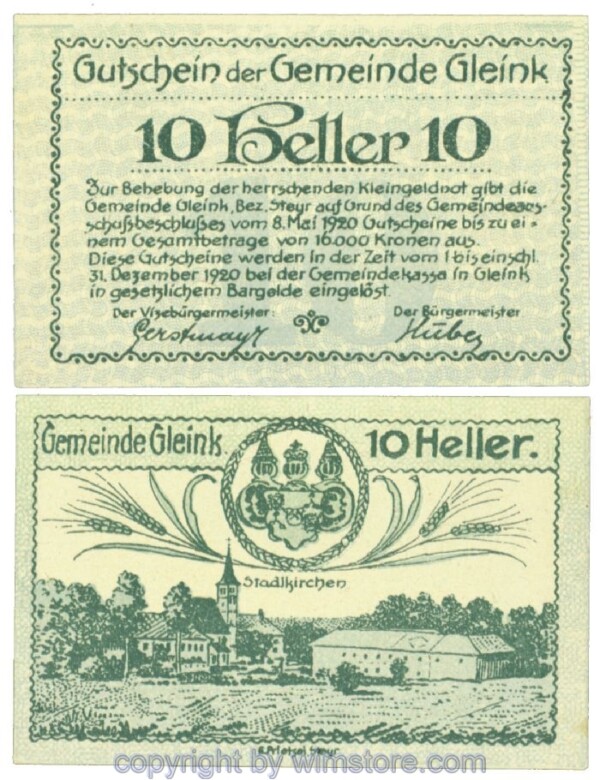 Gleink, J00237b, 10 Heller; 1
